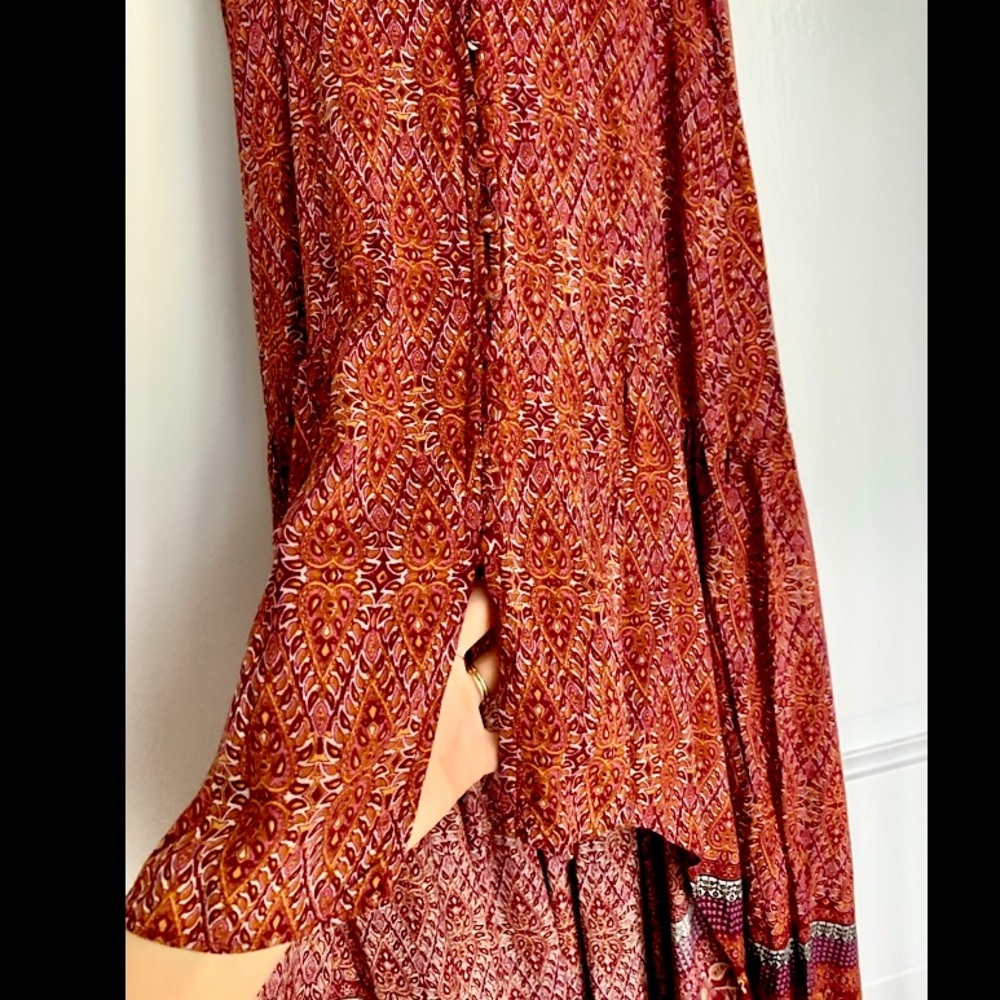 Patterned Boho Button-Up Maxi Dress - image 2